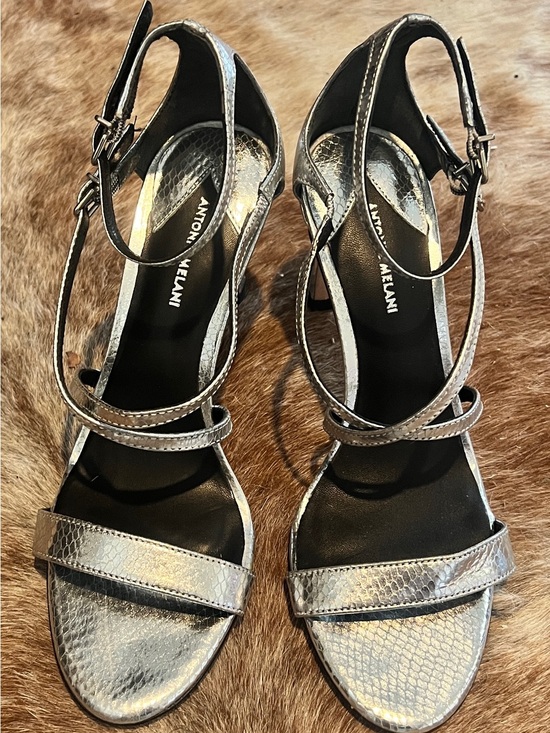 ANTONIO MELANI Shoes - ANTONIO MELANI Metallic Silver Strappy Heels